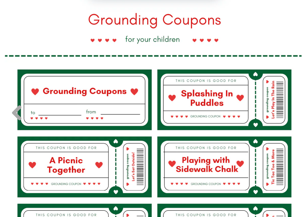 FREE Printable Grounding Coupons: A Gift For Children