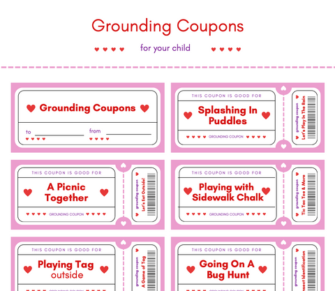 FREE Printable Valentine Grounding Coupons: A Gift For Children