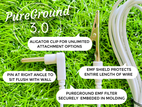 PureGround Grounding Cord: filter out & shield EMFs from your ground connection
