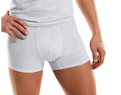 Organic Men's Shielding Shorts: protection for pelvis, hips, reproductive organs